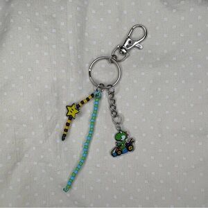 Handmade Nintendo Super Mario Bros Yoshi Keychain with beads